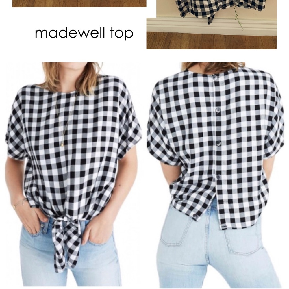 black and white madewell top.